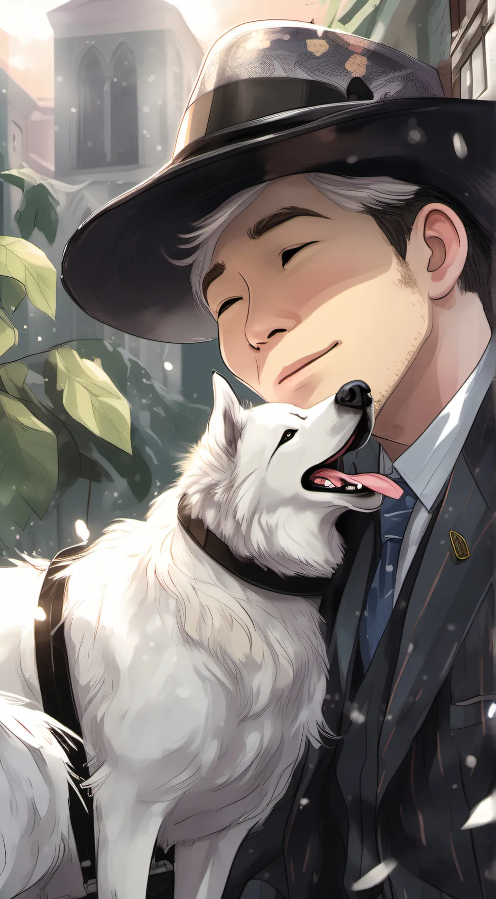 ai character: Tired cat background