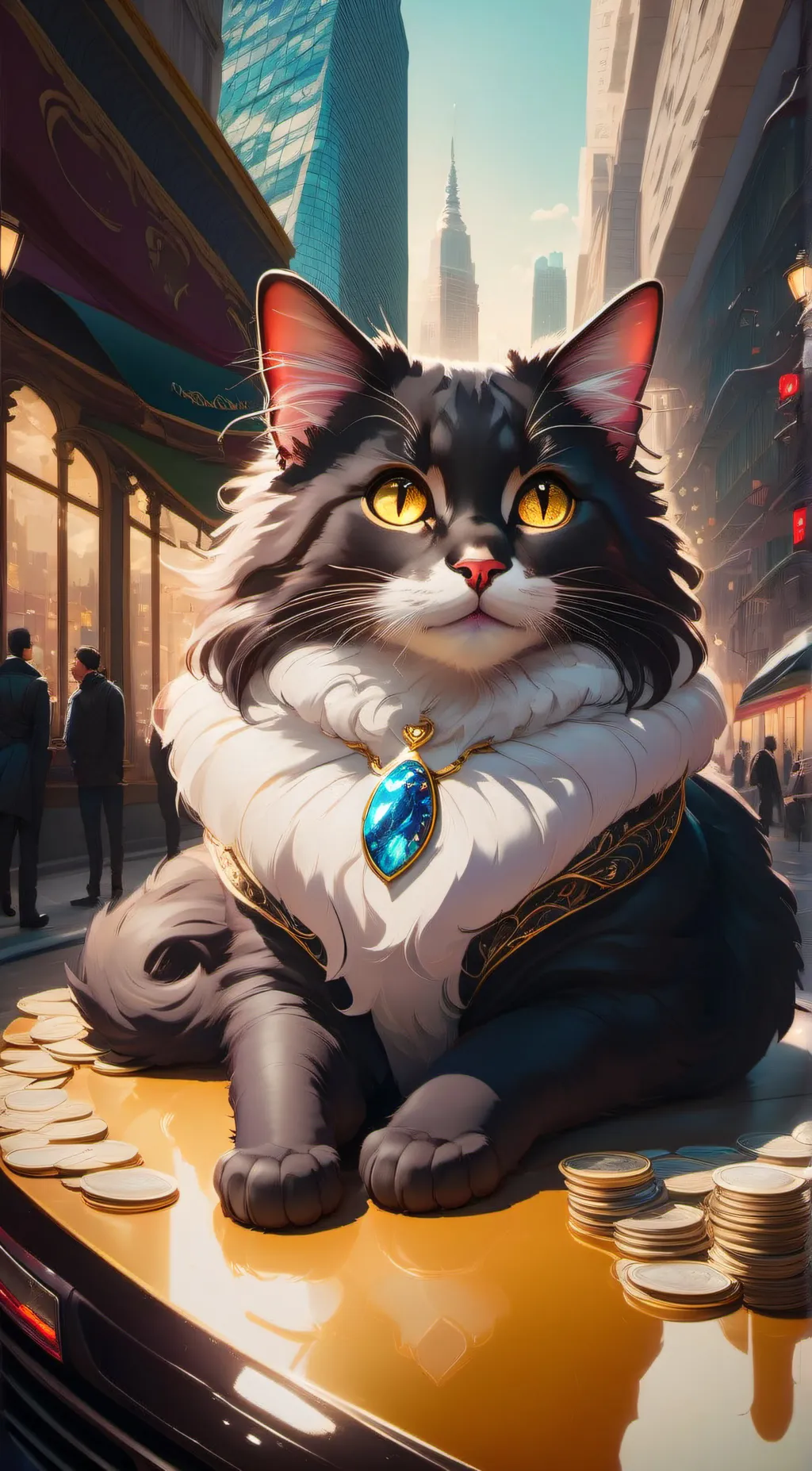 ai character: rich cat background