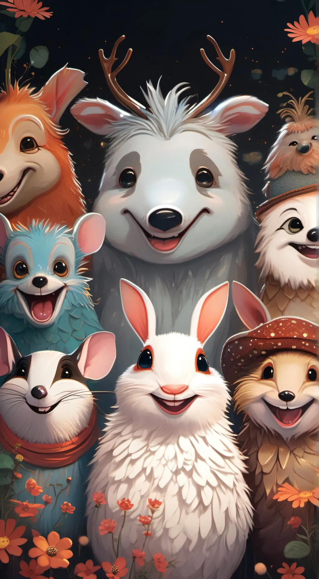 ai character: smiling critters 😭 background