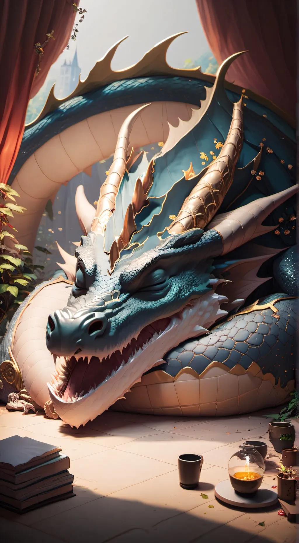 ai character: dragon background