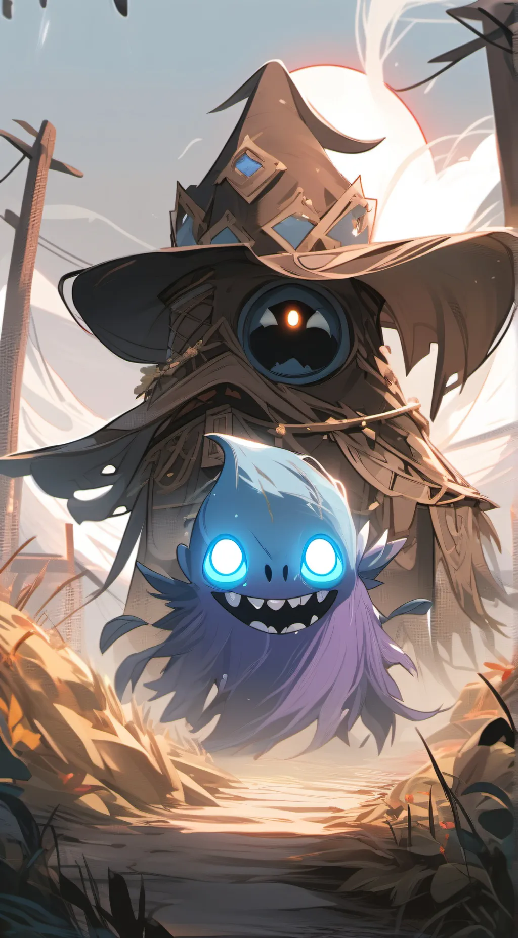 ai character: Purple ghost background