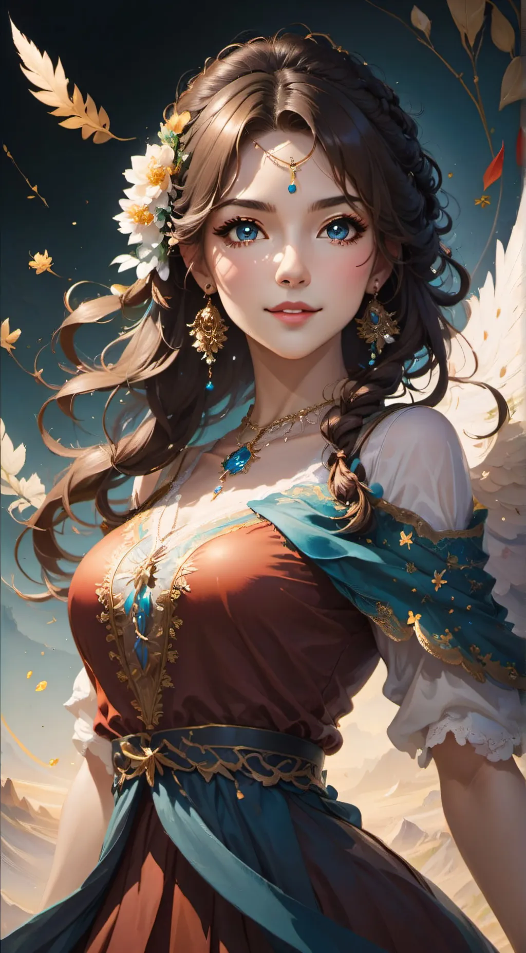 ai character: Amber background