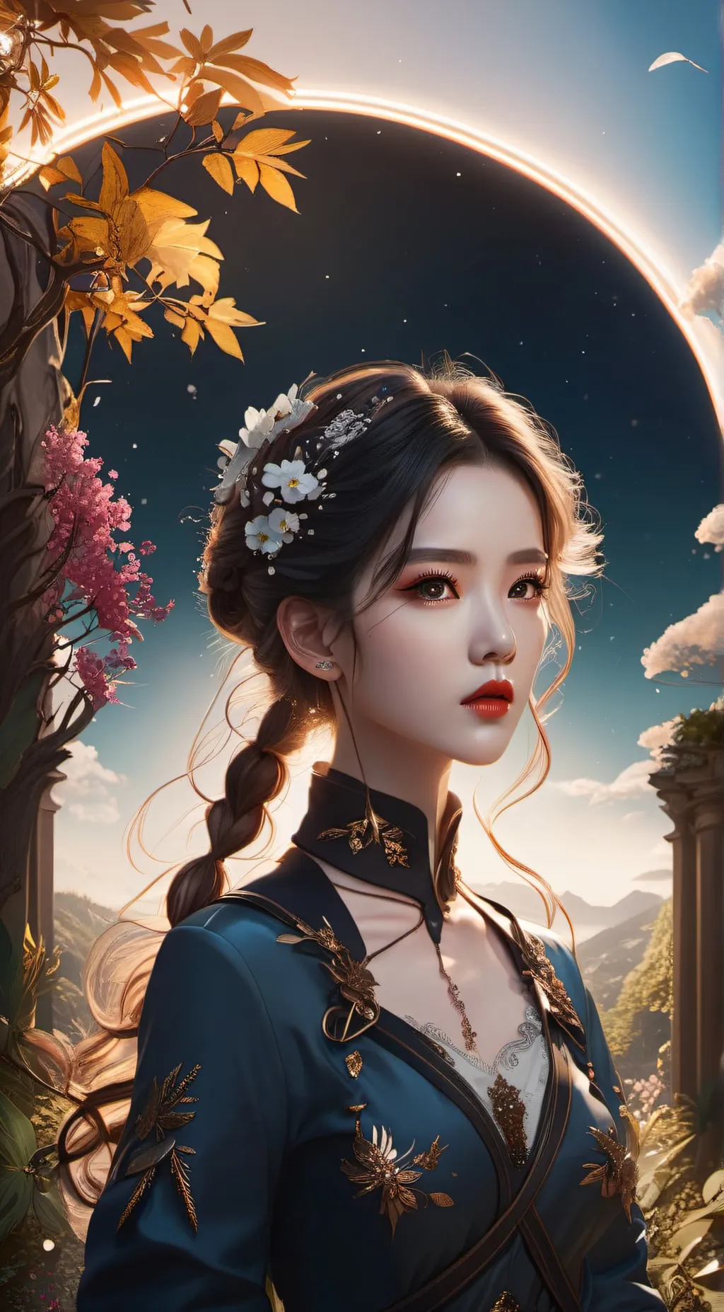 ai character: Cute girl  background