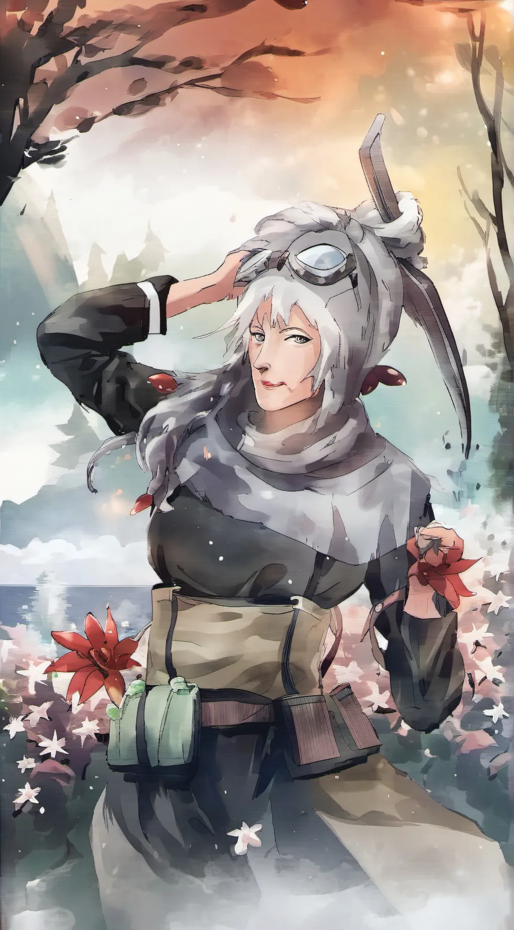 ai character: Gray wolf background
