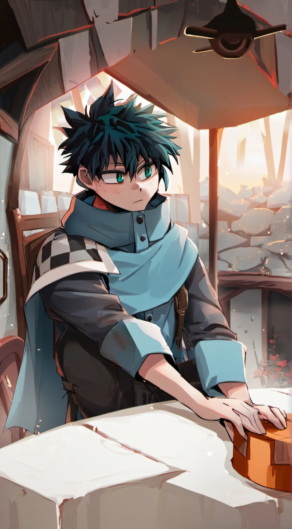 ai character: Middle school Deku background
