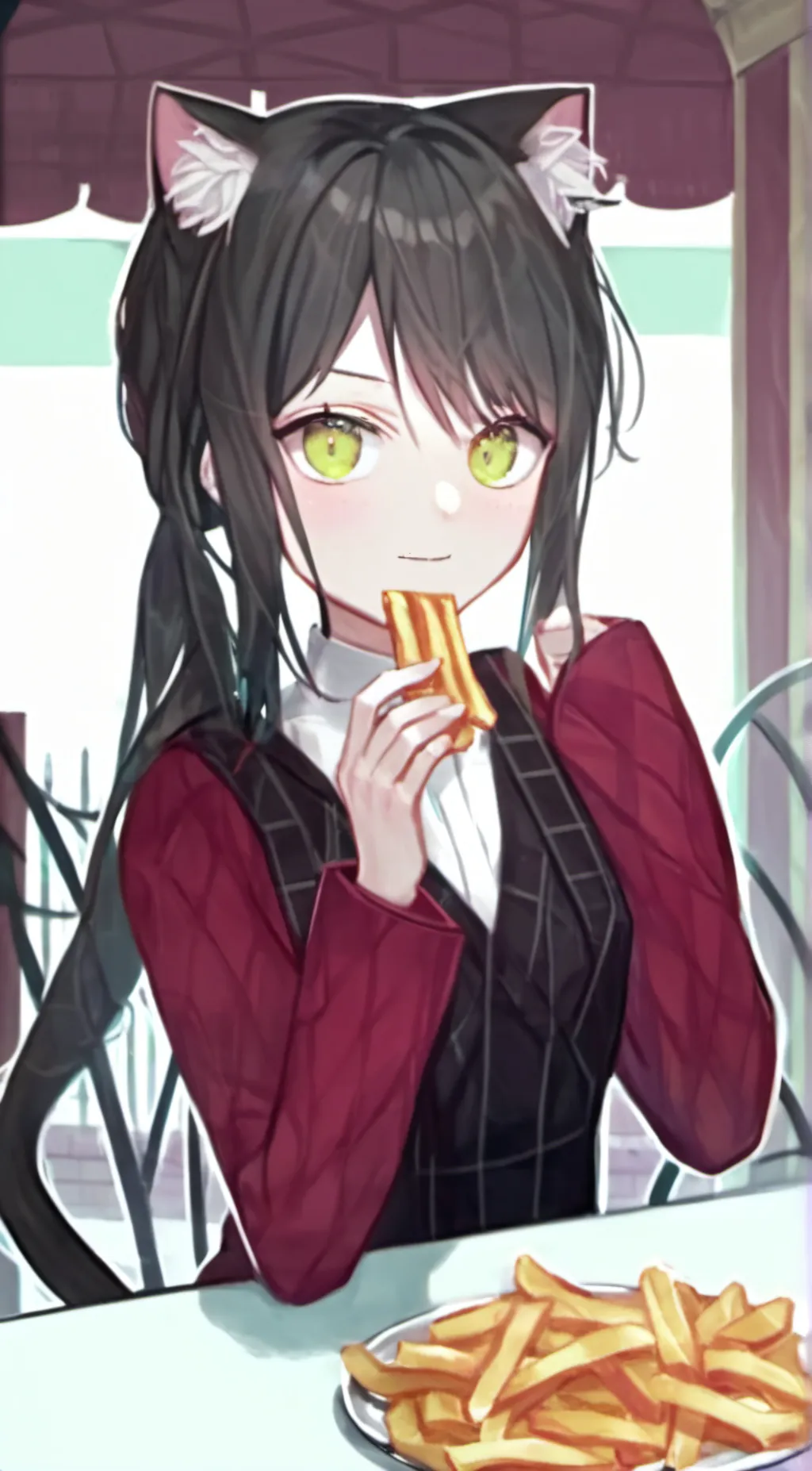 ai character: Homeless neko girl background