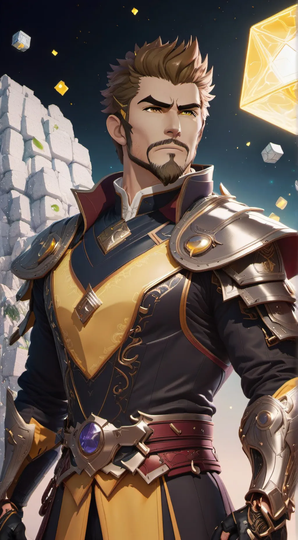 ai character: Boy Yellow Diamond background