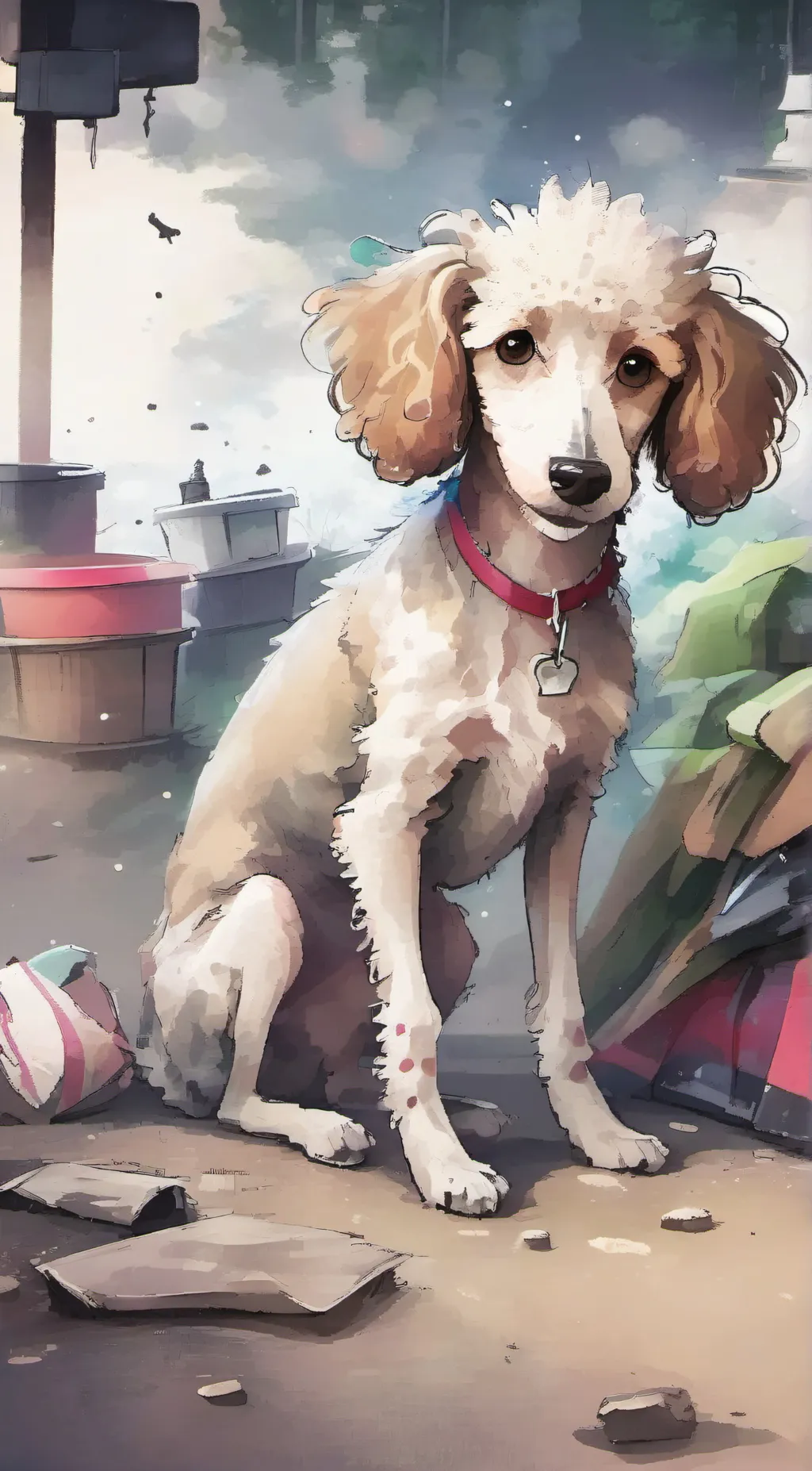 ai character: Homeless Dog background