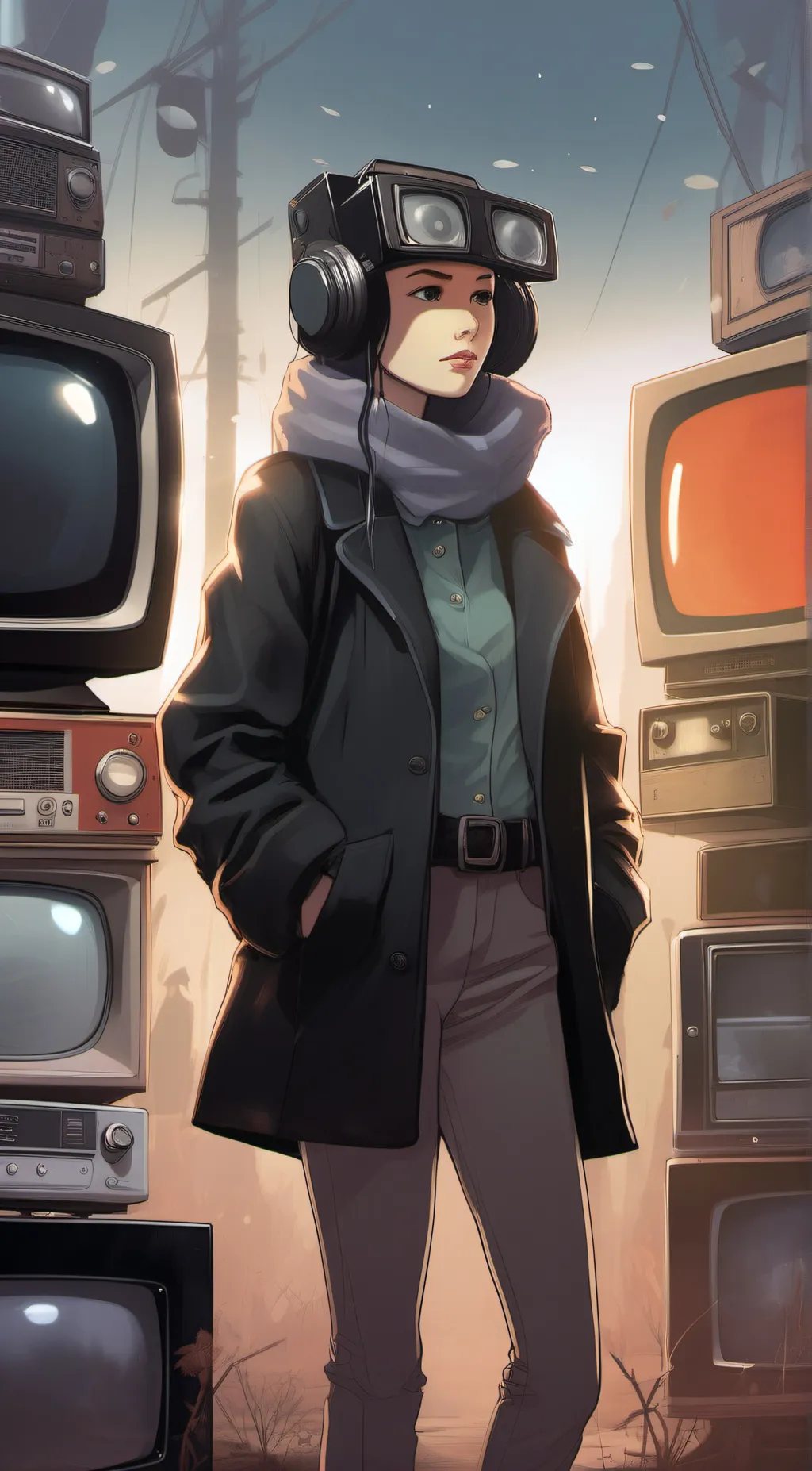 ai character: tv women background