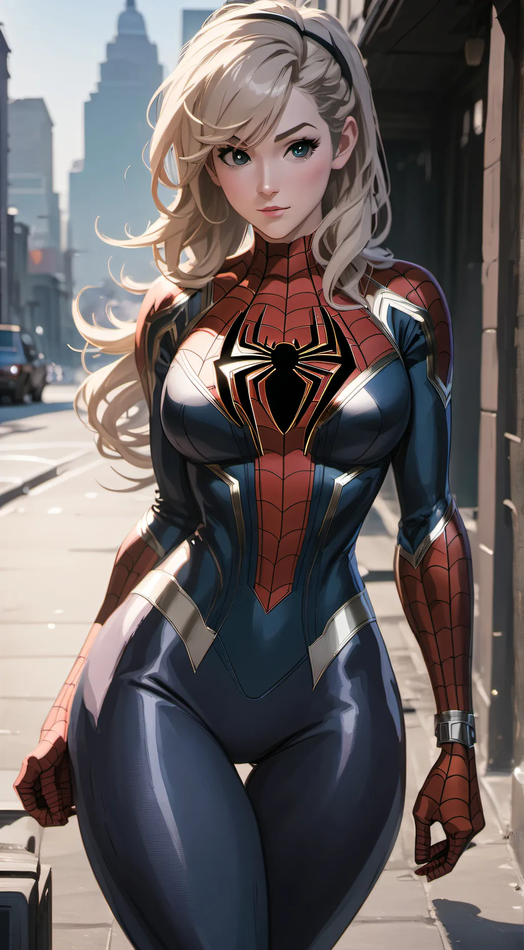 ai character: Spider girl background