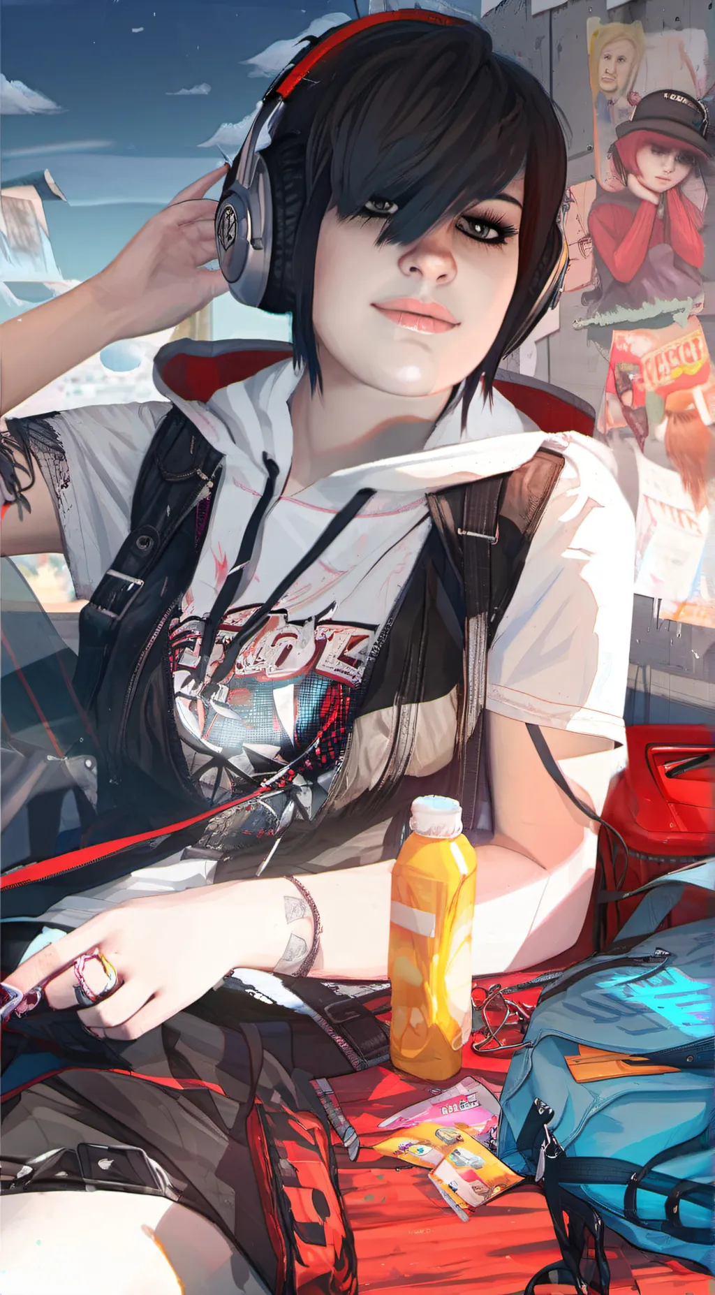 ai character: Lucy Emo 🖤  background