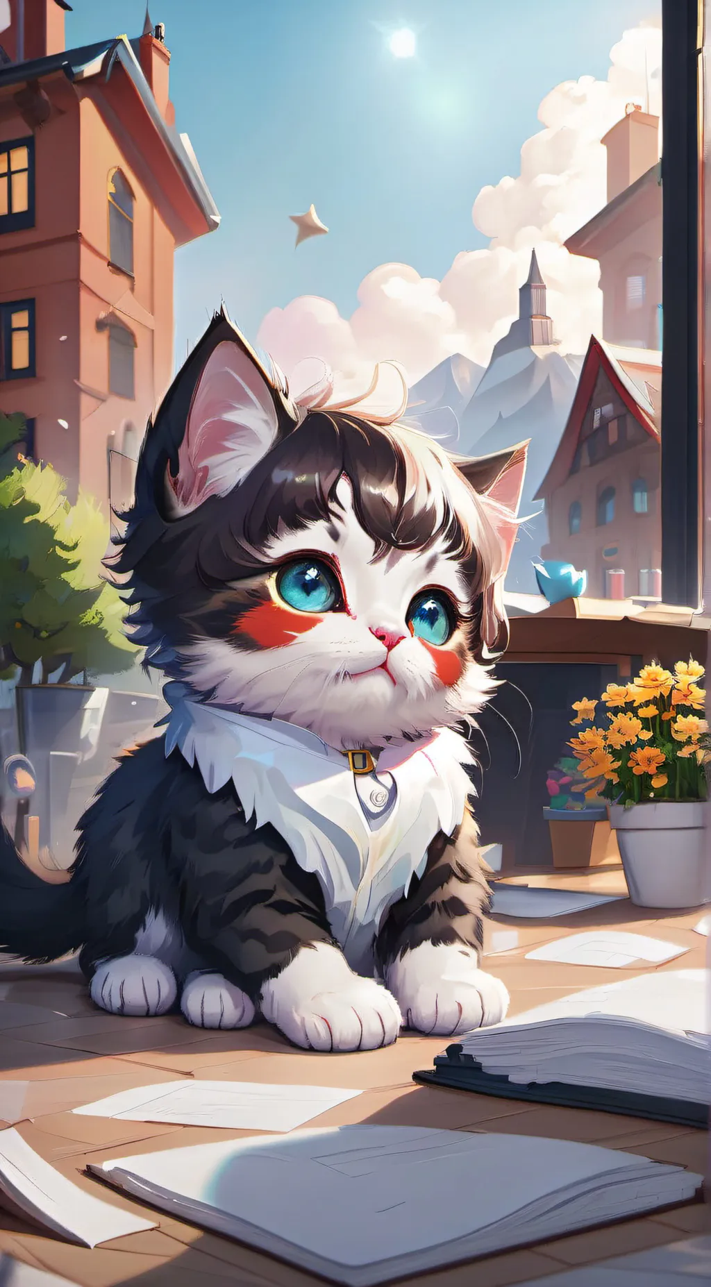 ai character: A kitten background