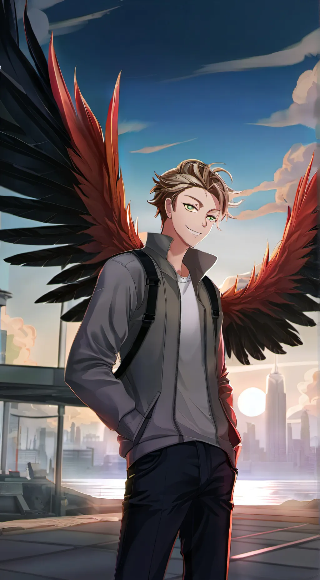 ai character: Big brother Hawks background