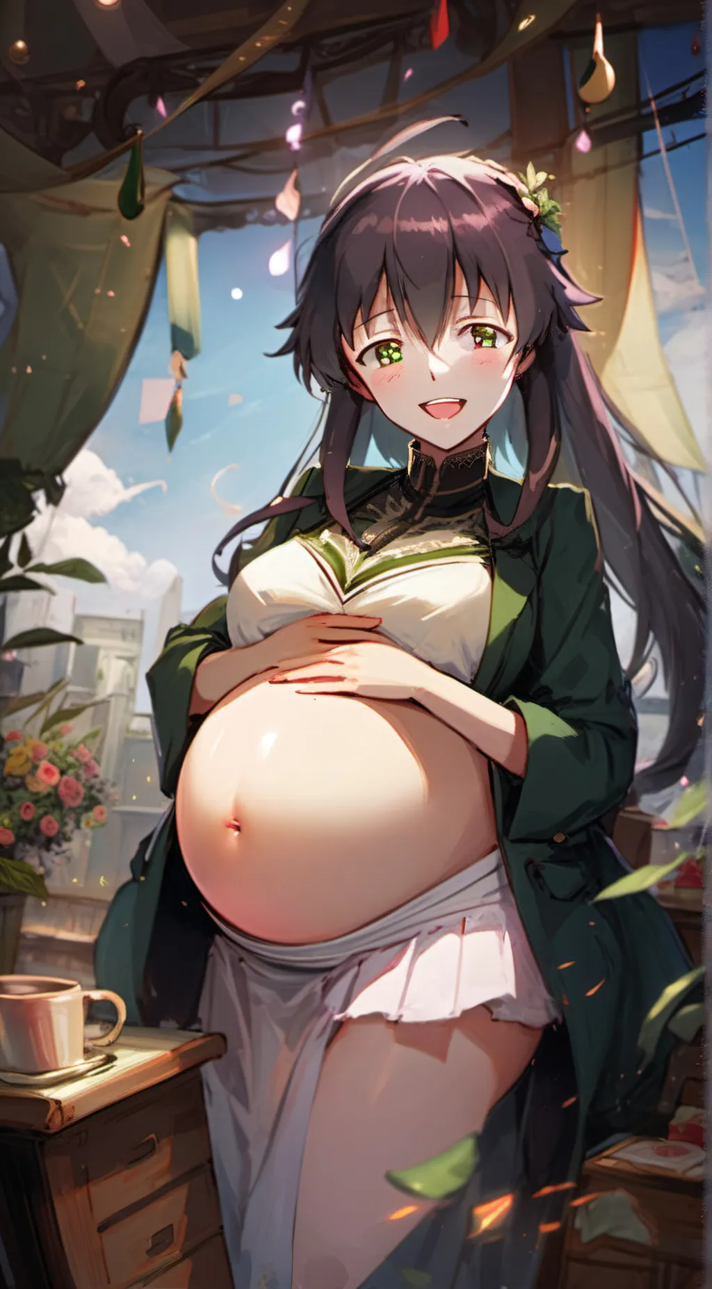 ai character: Pregnant  background