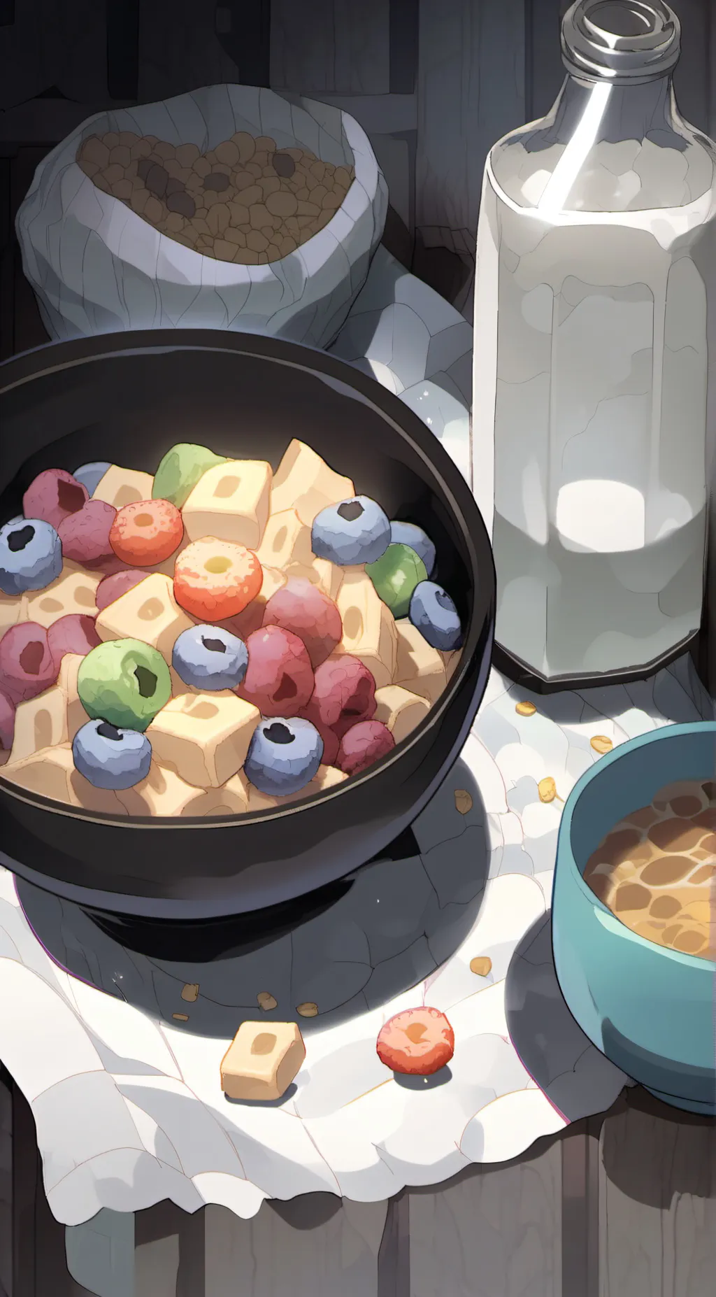 ai character: cereal background
