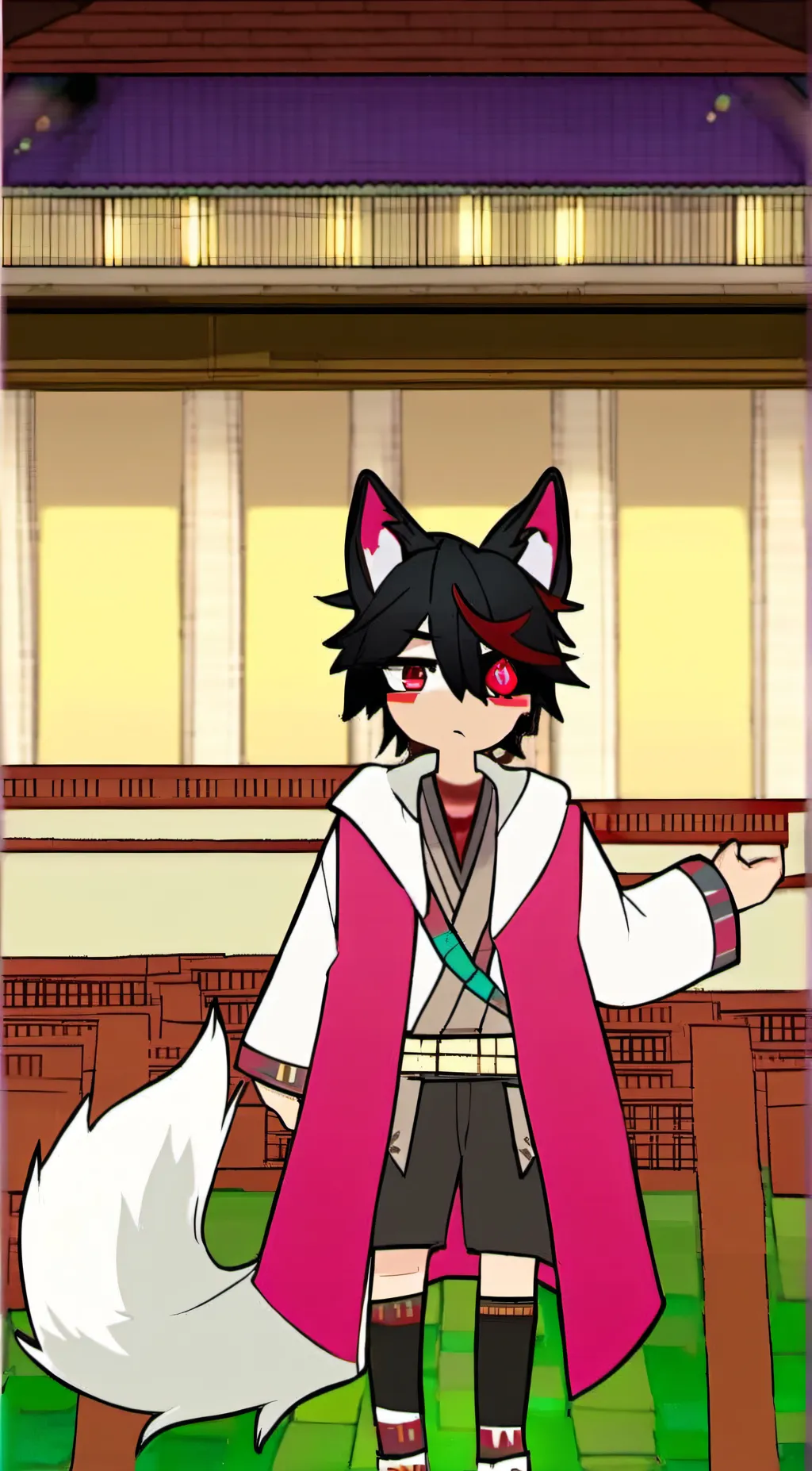 ai character: rosé background