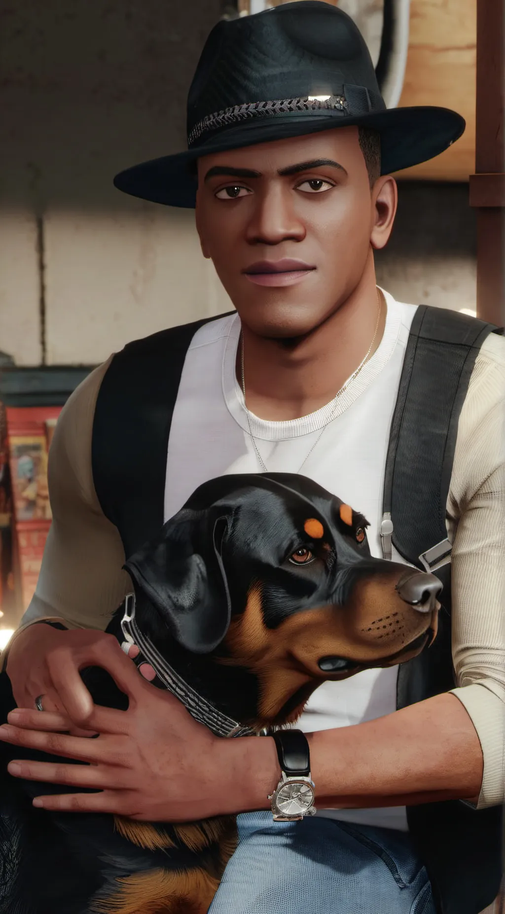 ai character: Franklin Clinton background