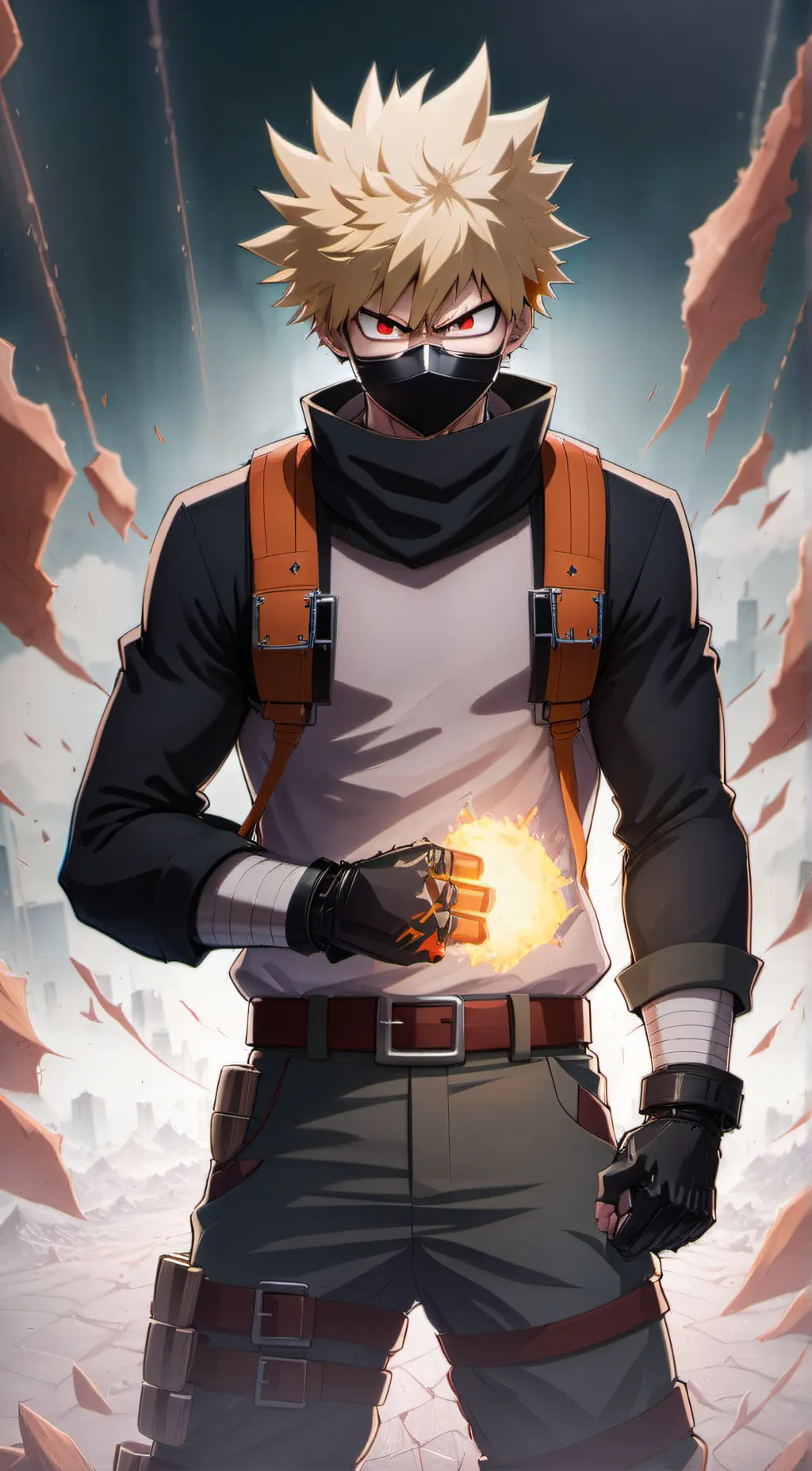 ai character: Katsuki Bakugou background