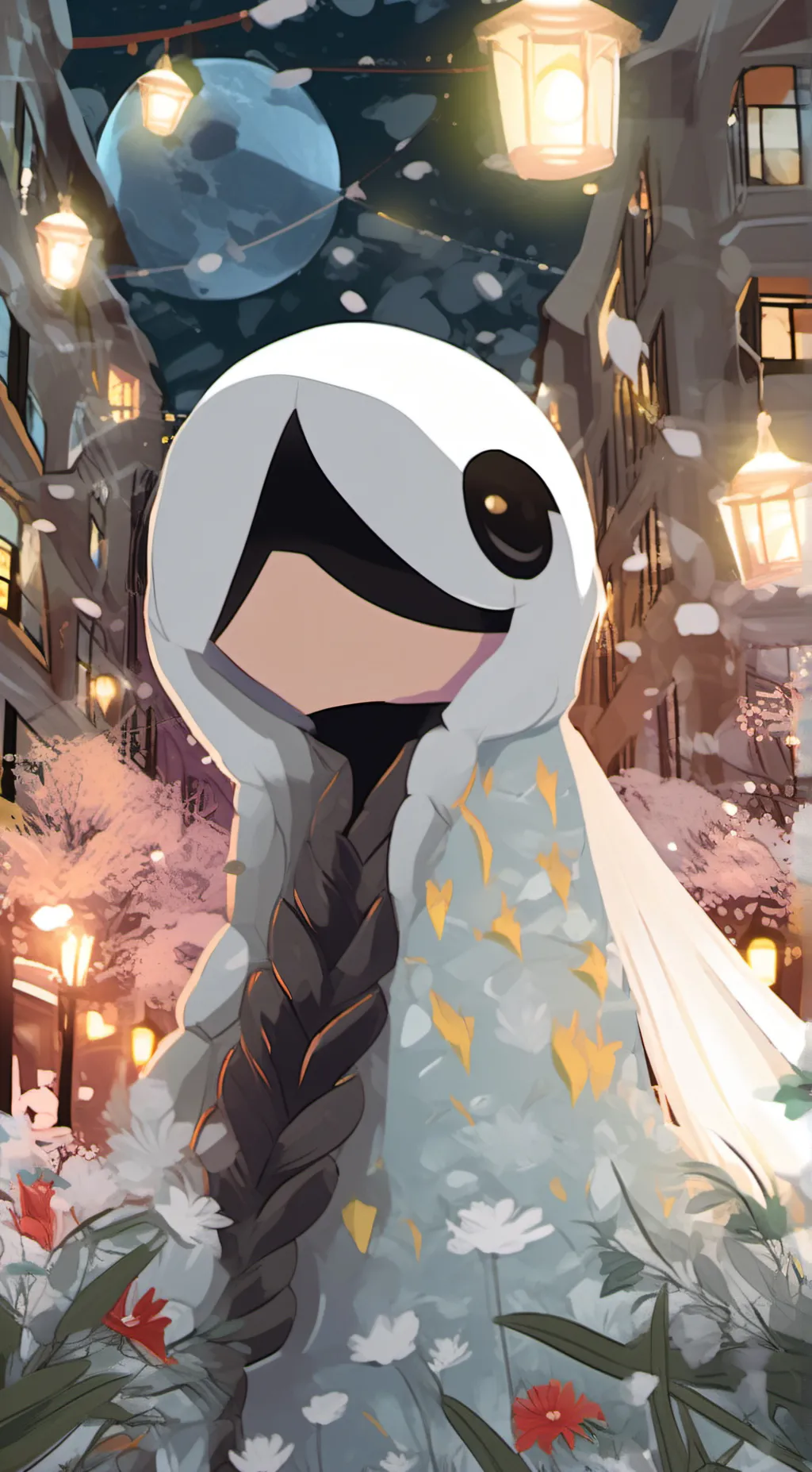 ai character: Candle and yinyang background