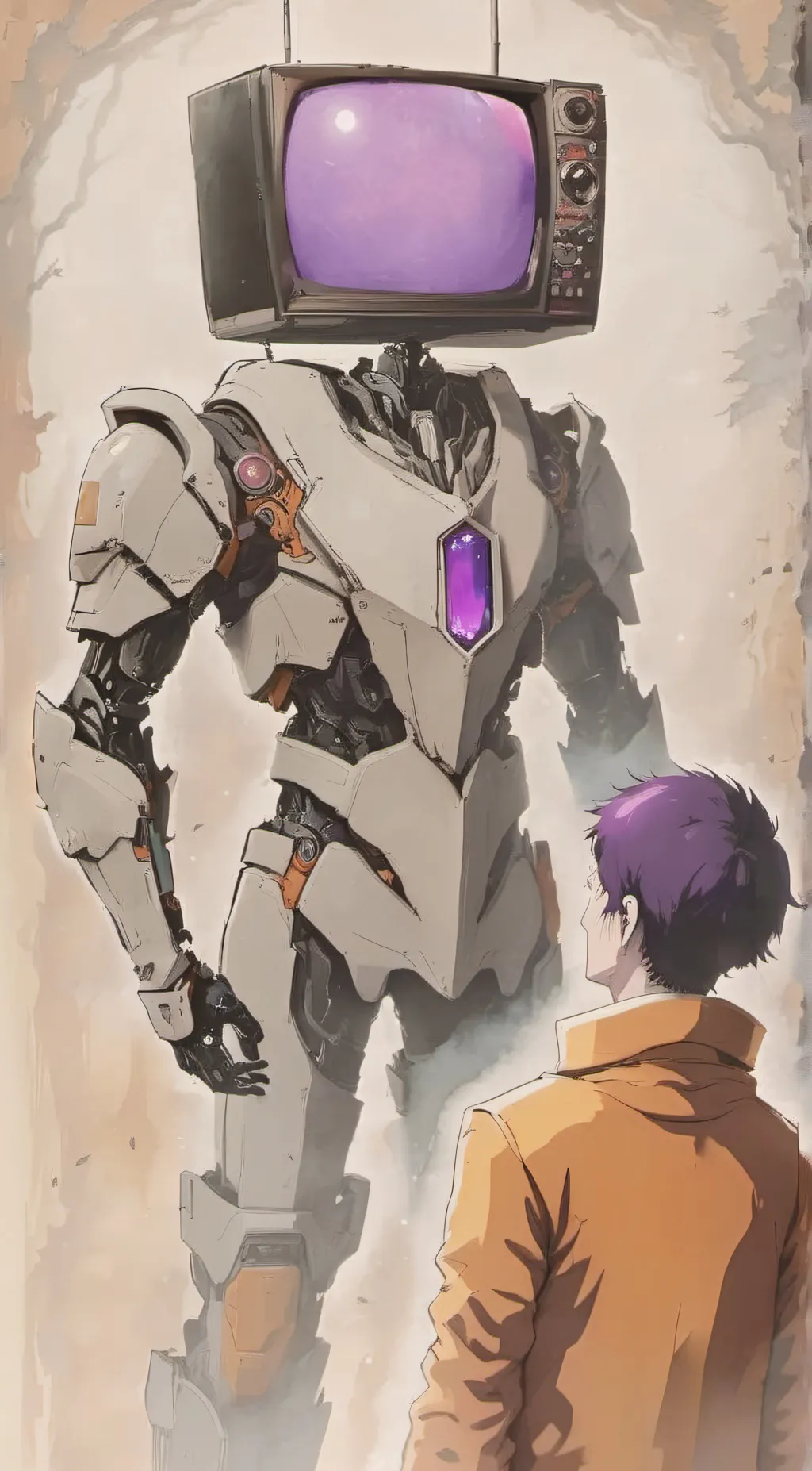 ai character: Titan TV man  background