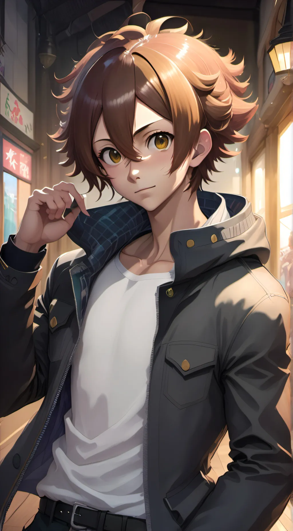 ai character: Uraraka Genderbend background