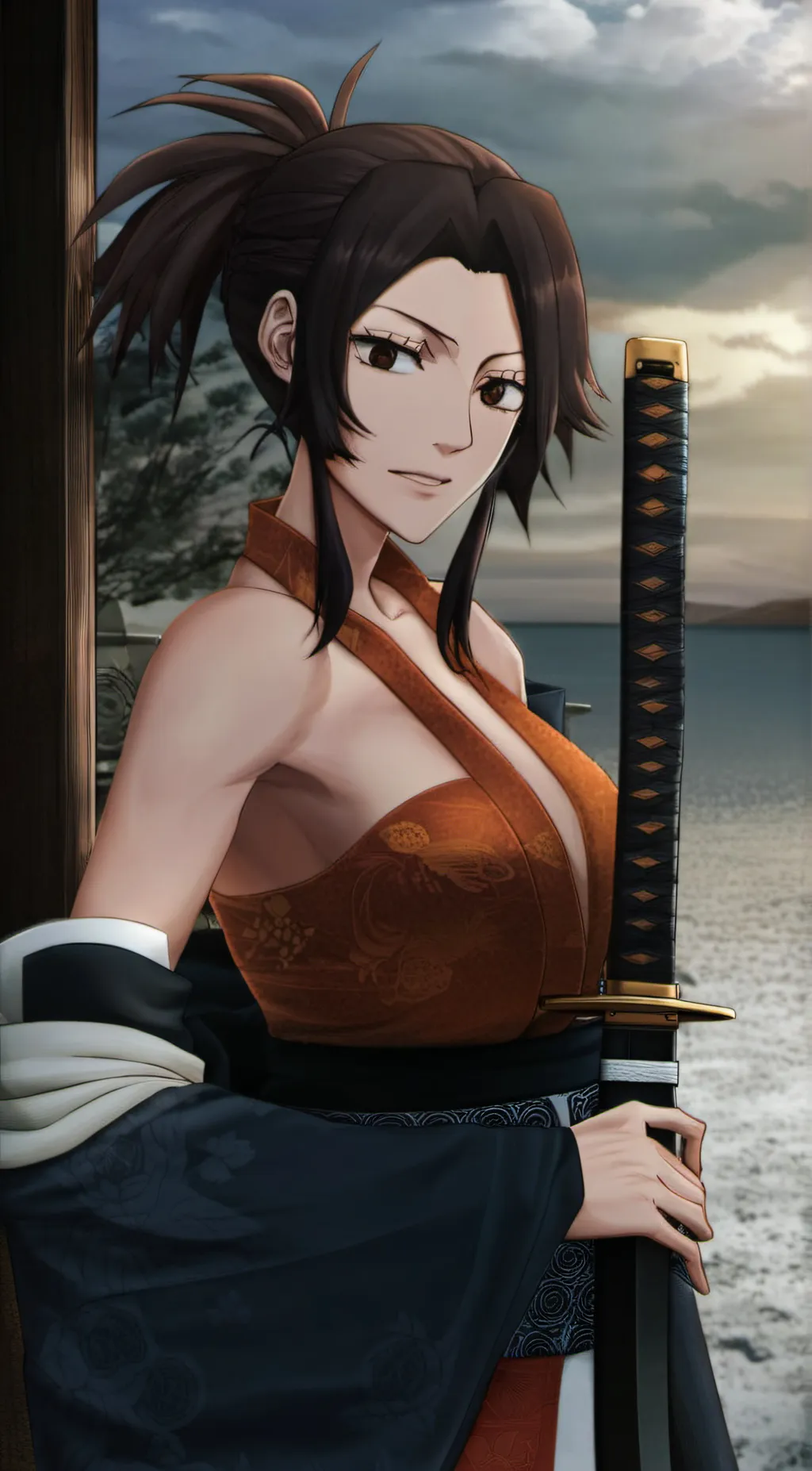 ai character: sweet girl background