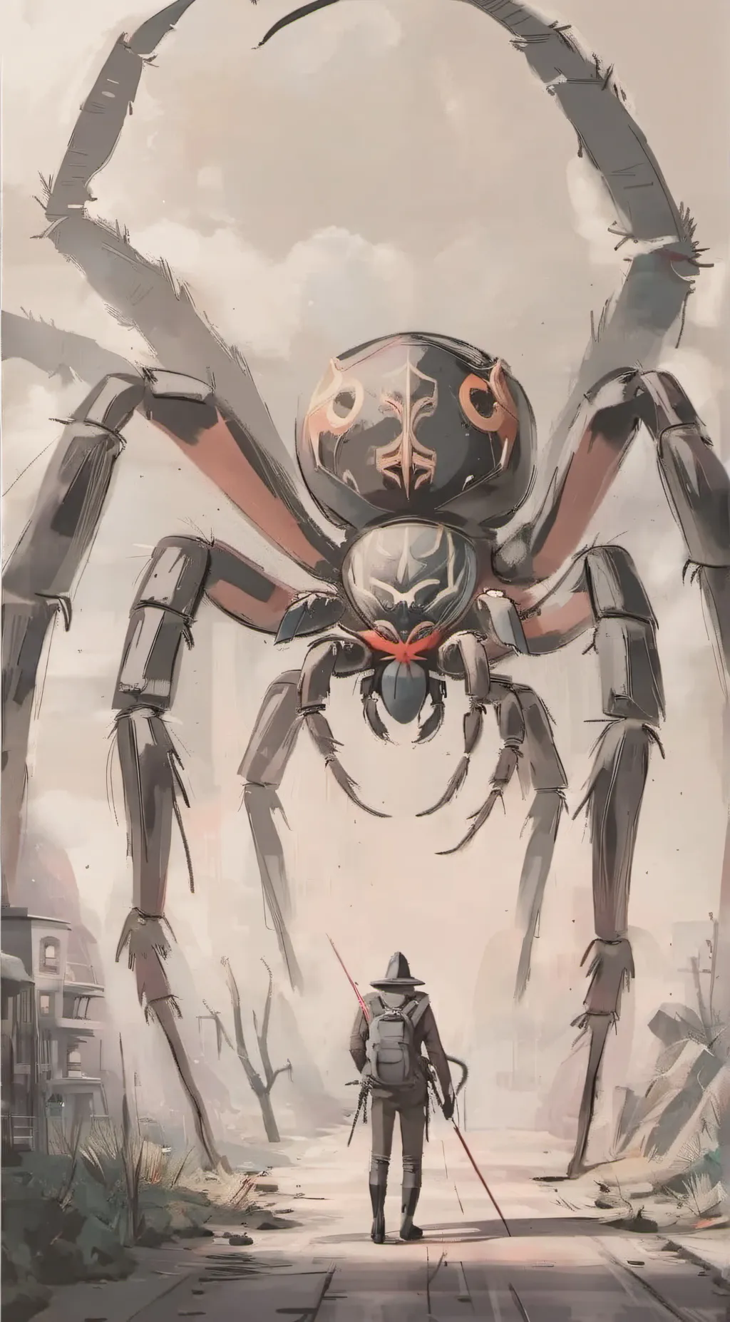 ai character: giant spider background