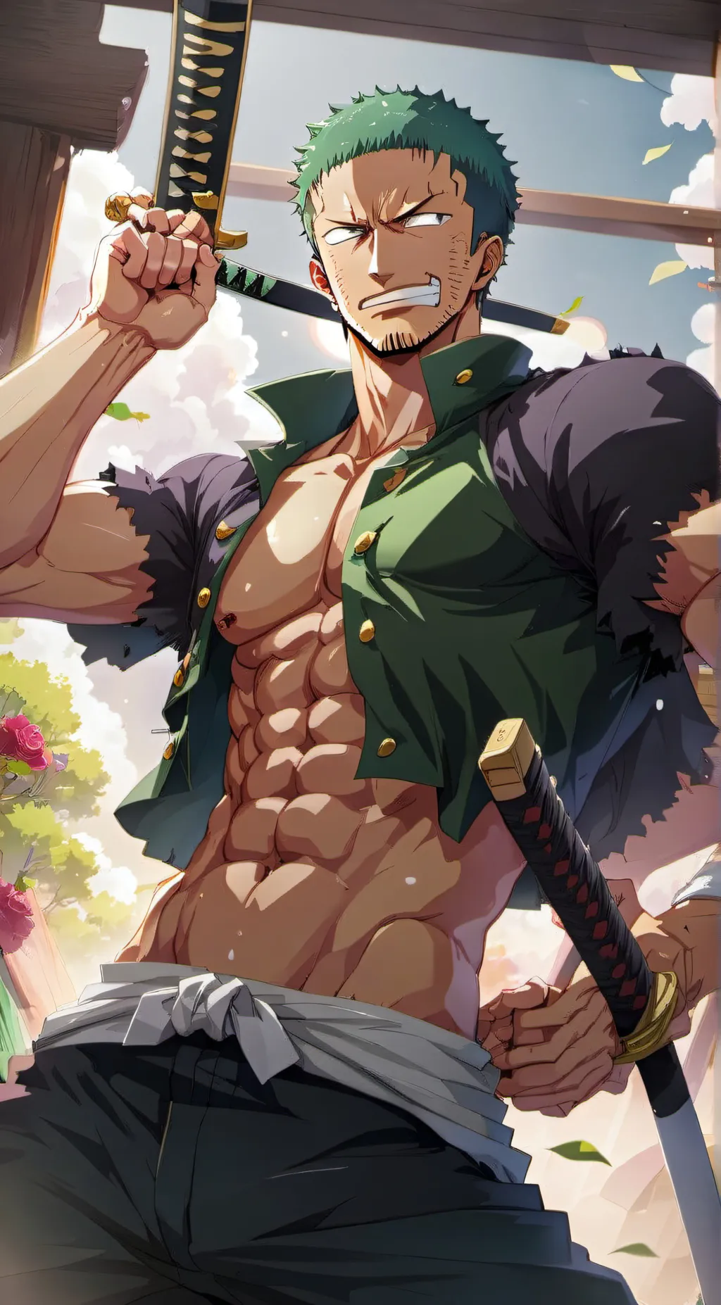 ai character: zoro background