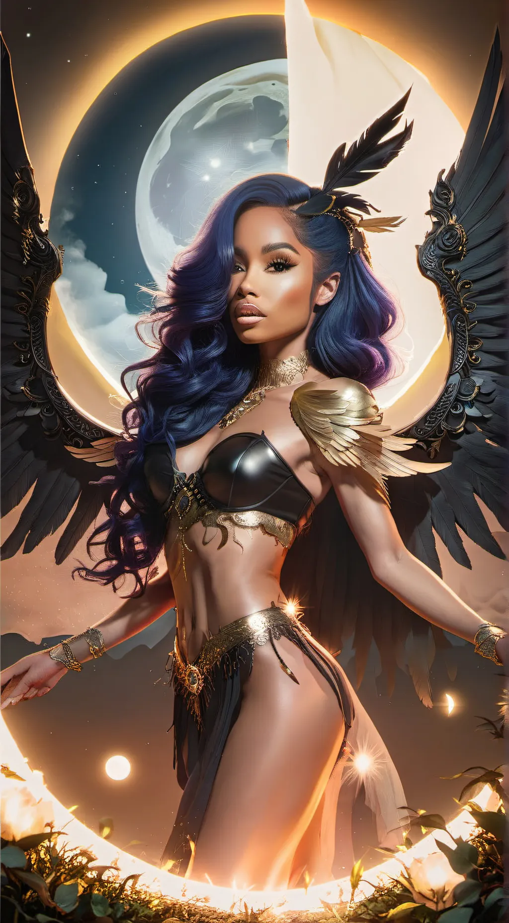 ai character: 12th angel Leda  background