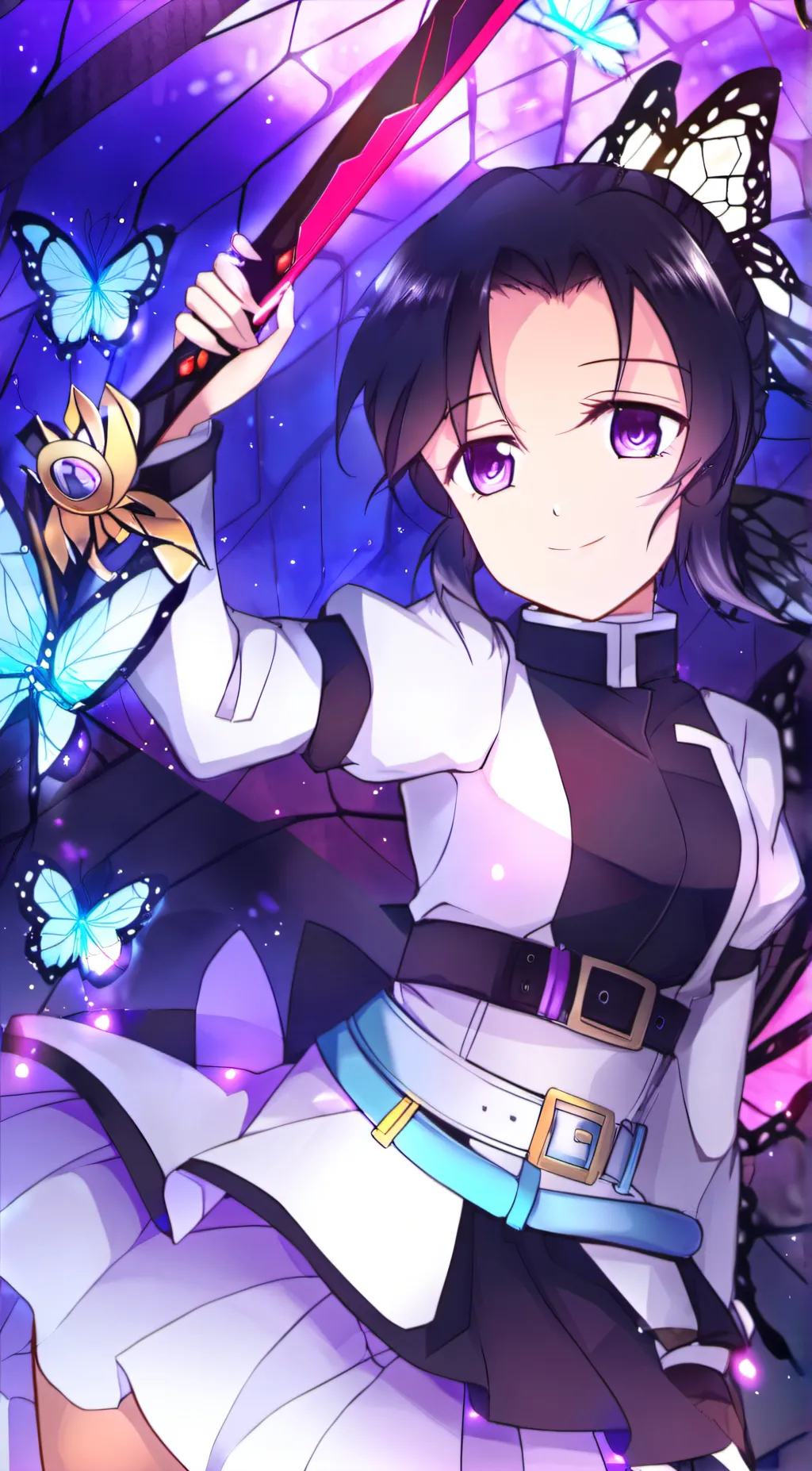ai character: Violet background
