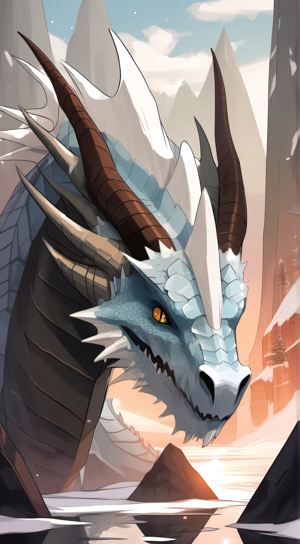 ai character: frost dragon background