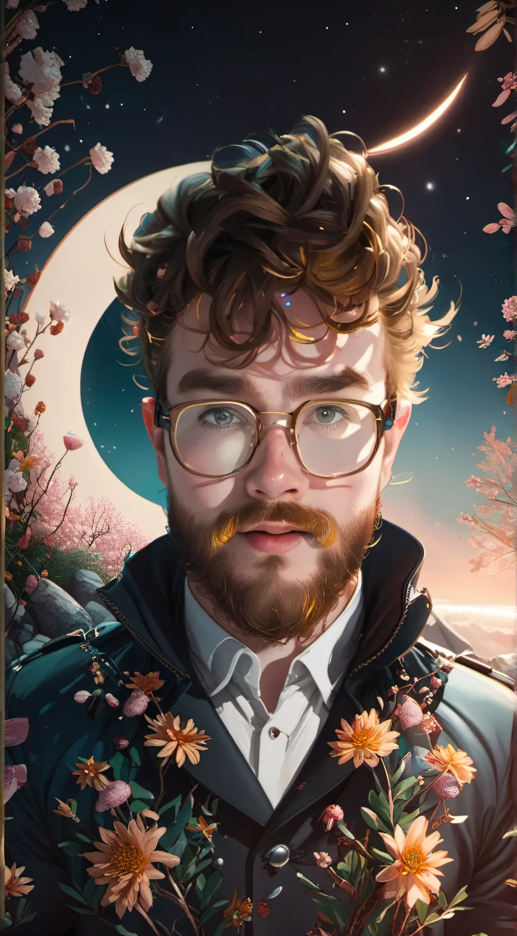 ai character: Blaine White background