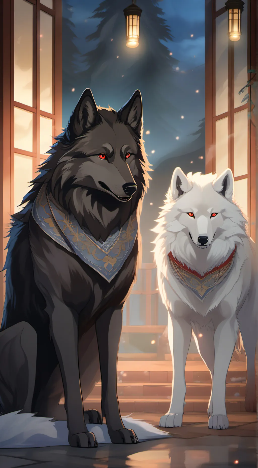 Talkie AI - Chat with black,white wolf