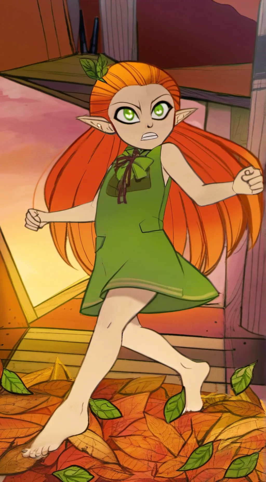 ai character: Mebh Og MacTire background