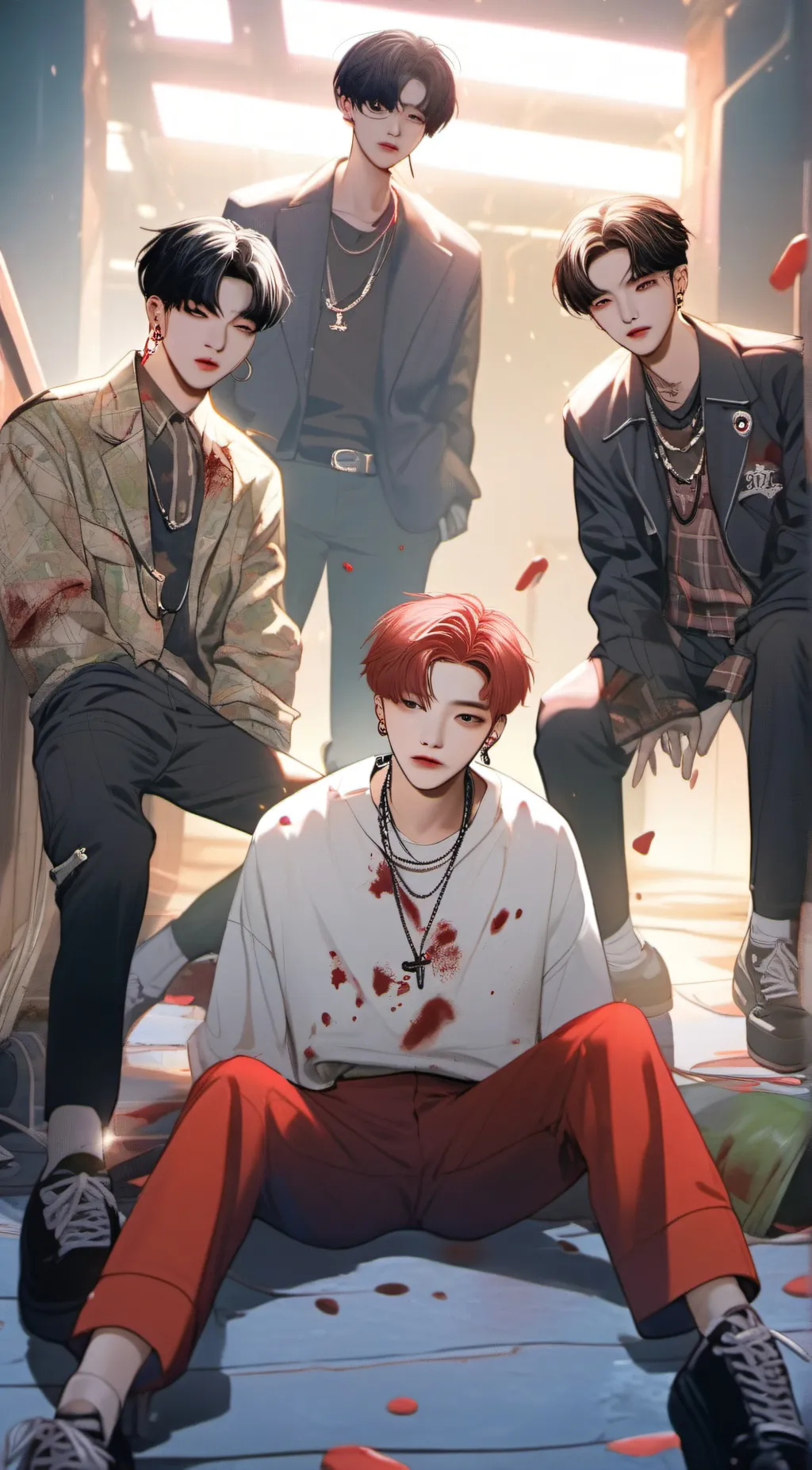 ai character: Straykids Zombies  background