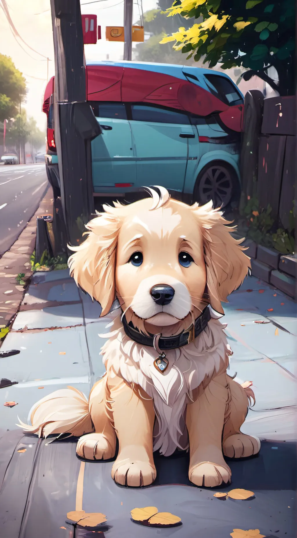 ai character: Omari the puppy background