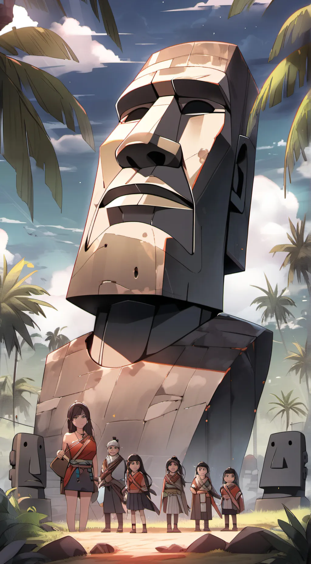 ai character: Moai empire background