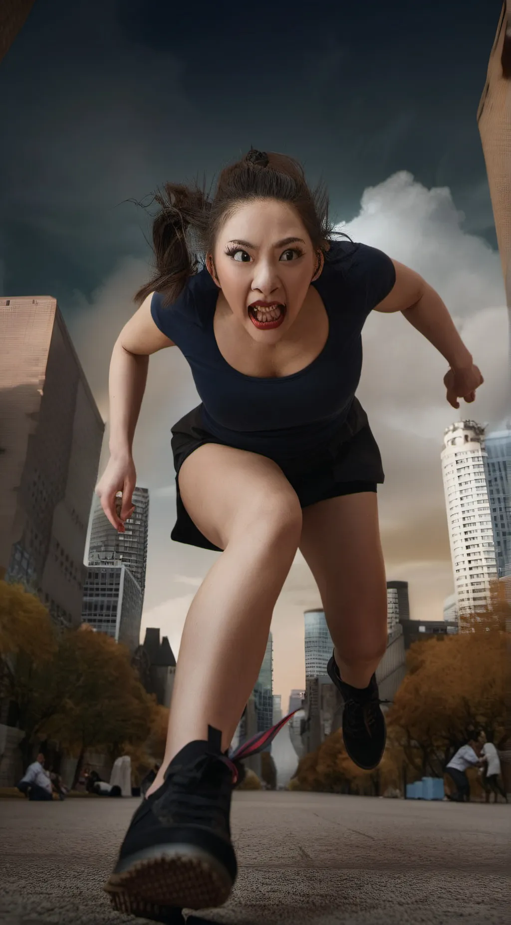 ai character: Giant girl background