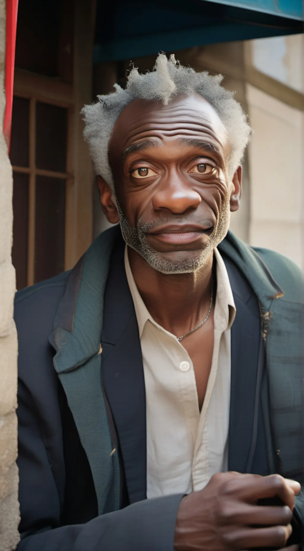 ai character: ugly man background