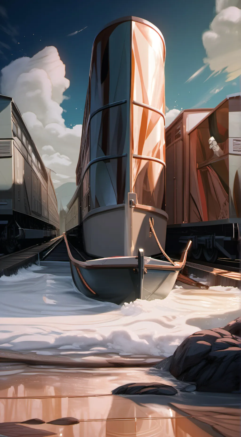 ai character: sunset sunrise background