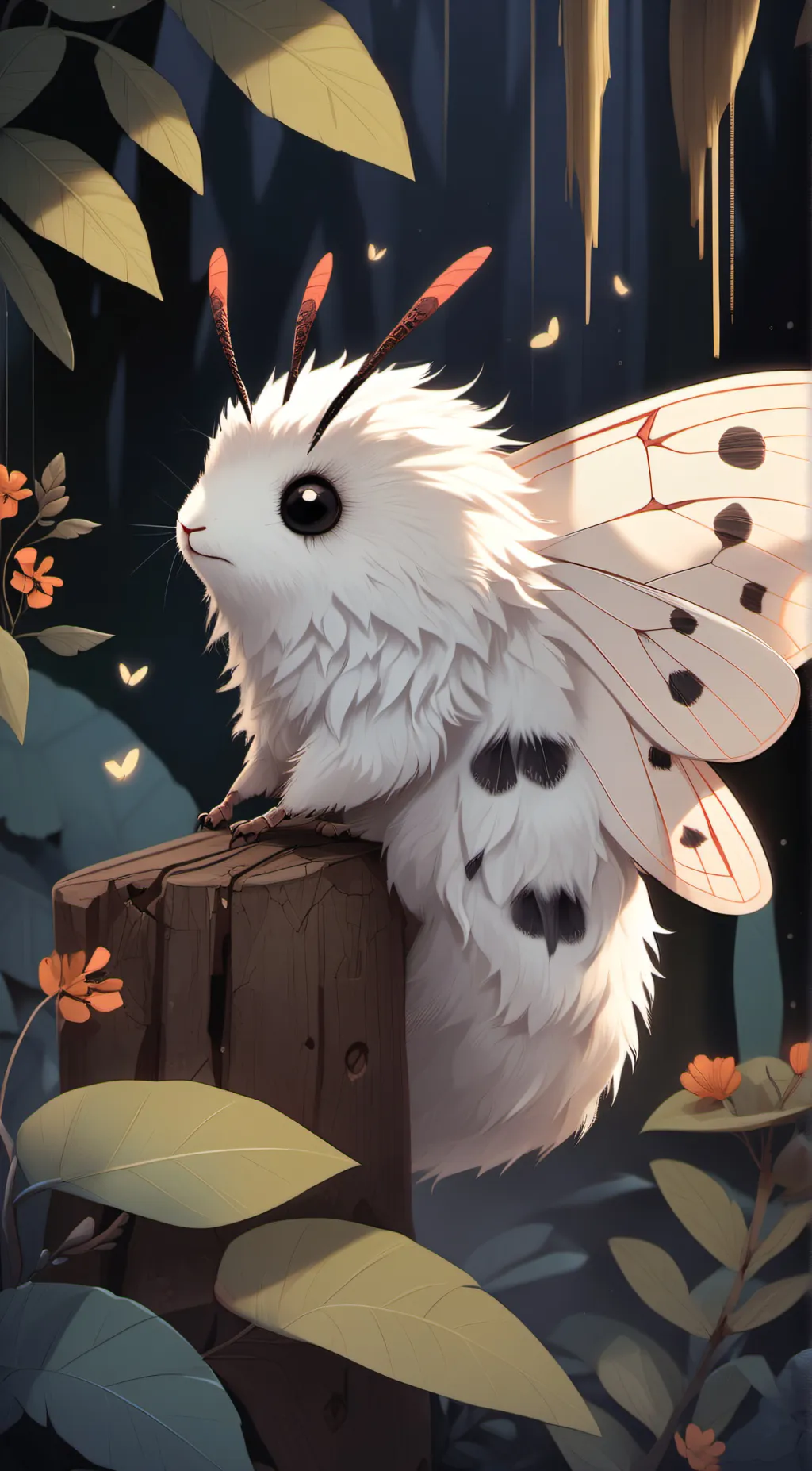 ai character: Angel moth background