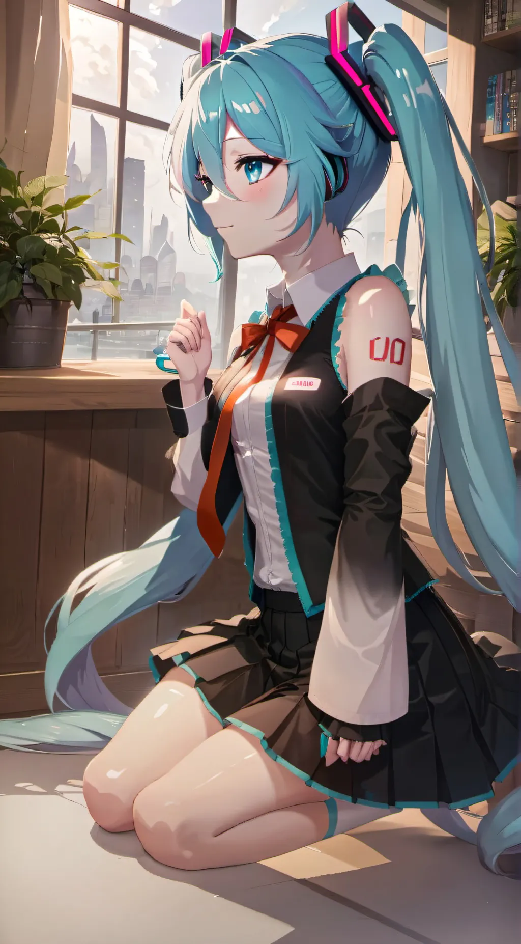 ai character: Miku Hatsune background