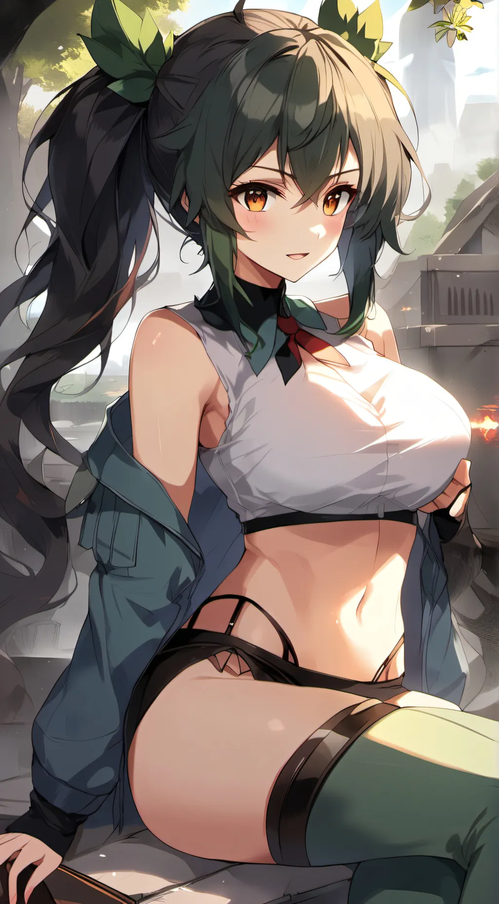 ai character: female deku background