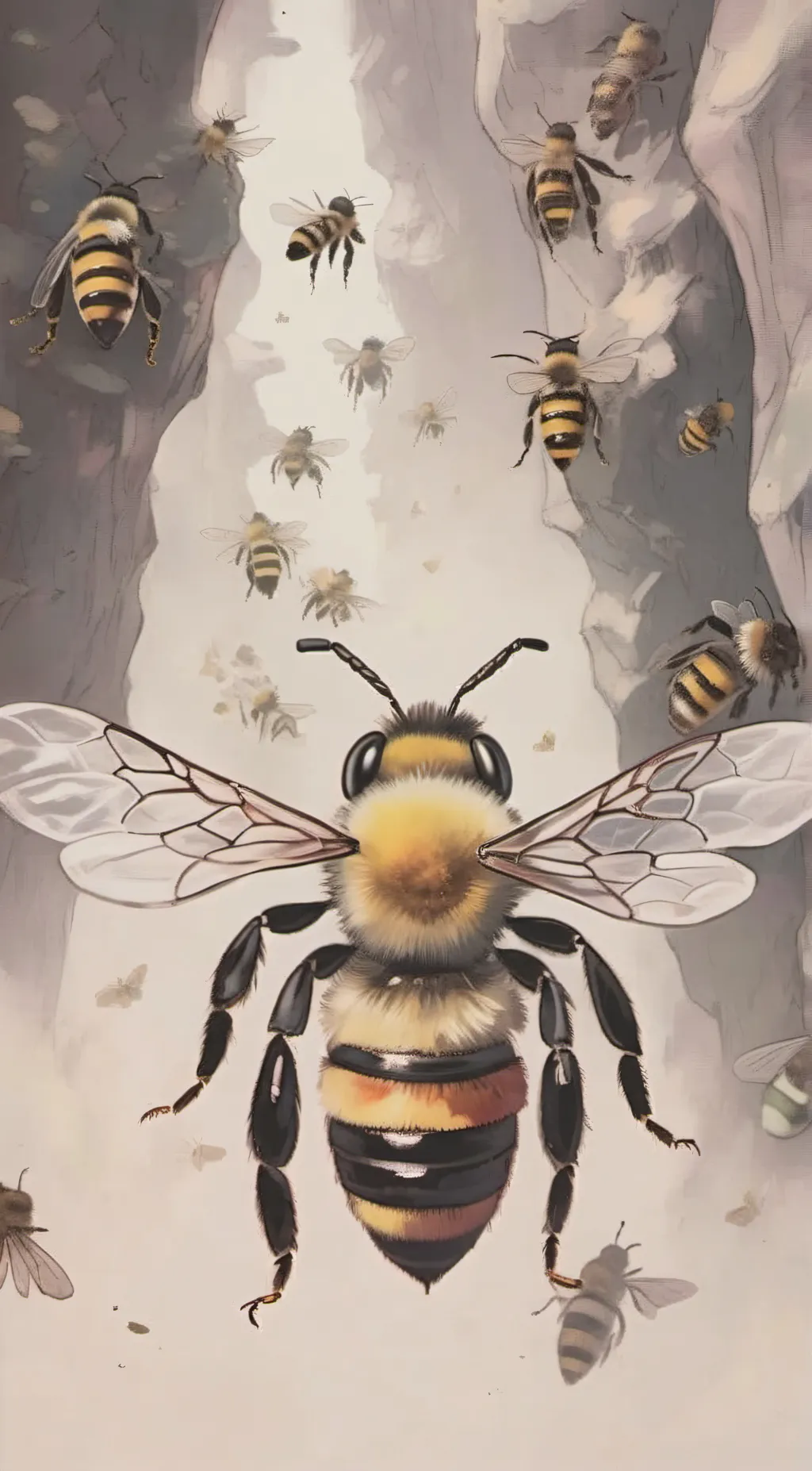 ai character: bee swarm simulato background