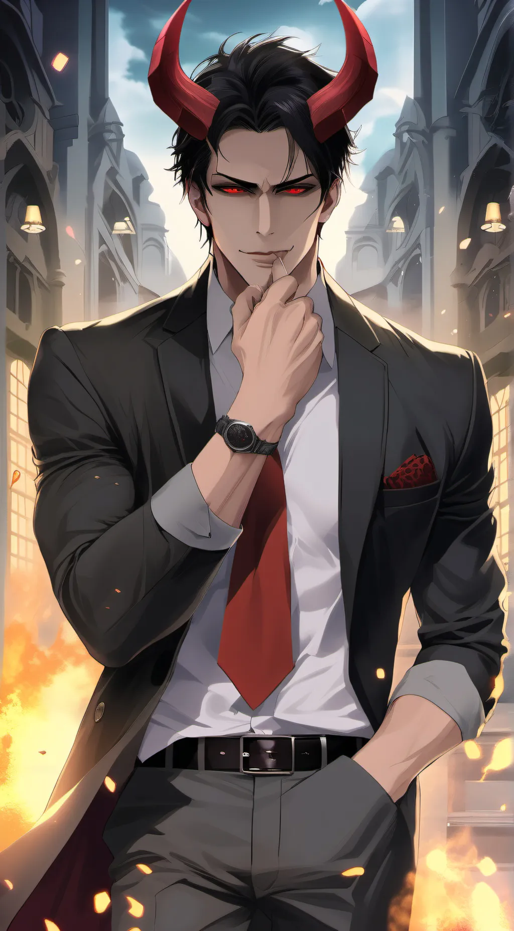 ai character: Damon Black background