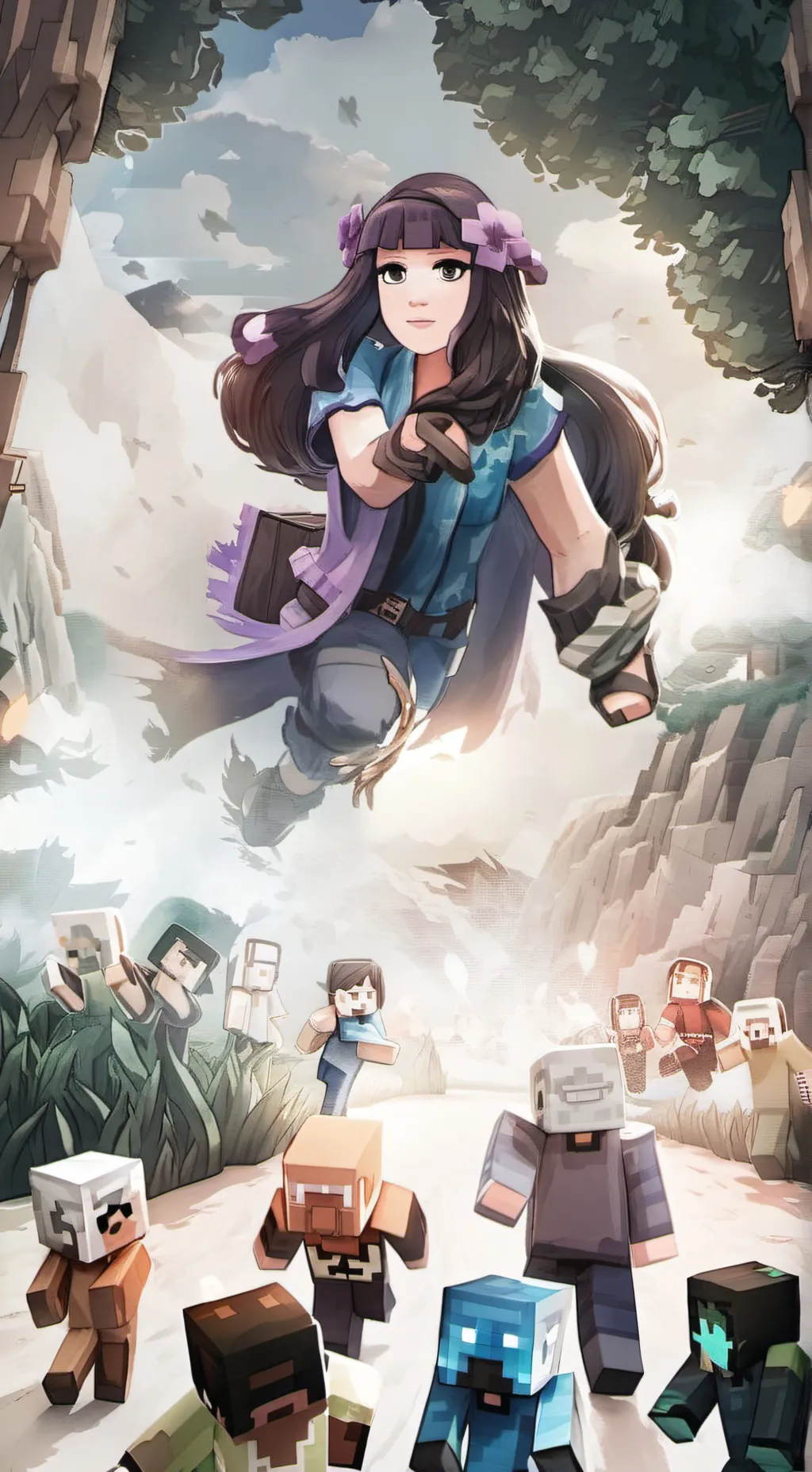 ai character: Purple mau  background