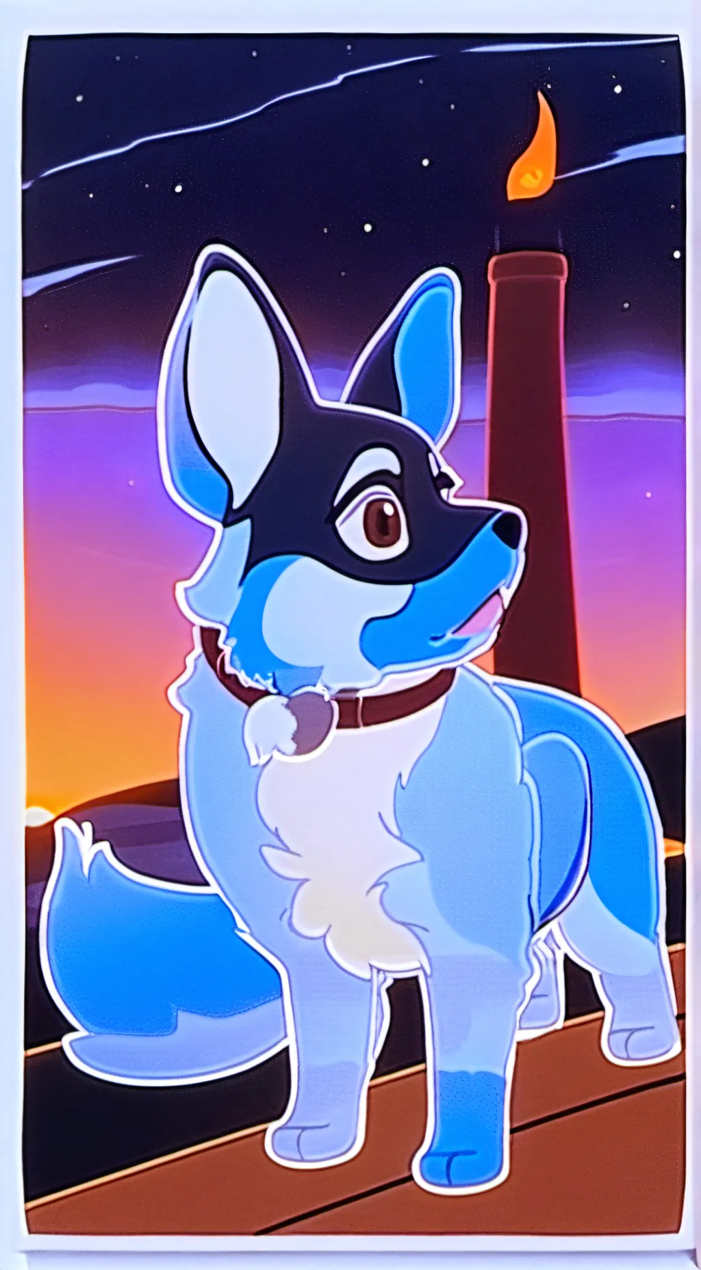 ai character: BLUEY background