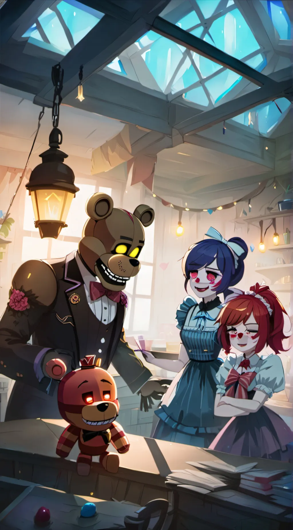 ai character: Circus x freddy background