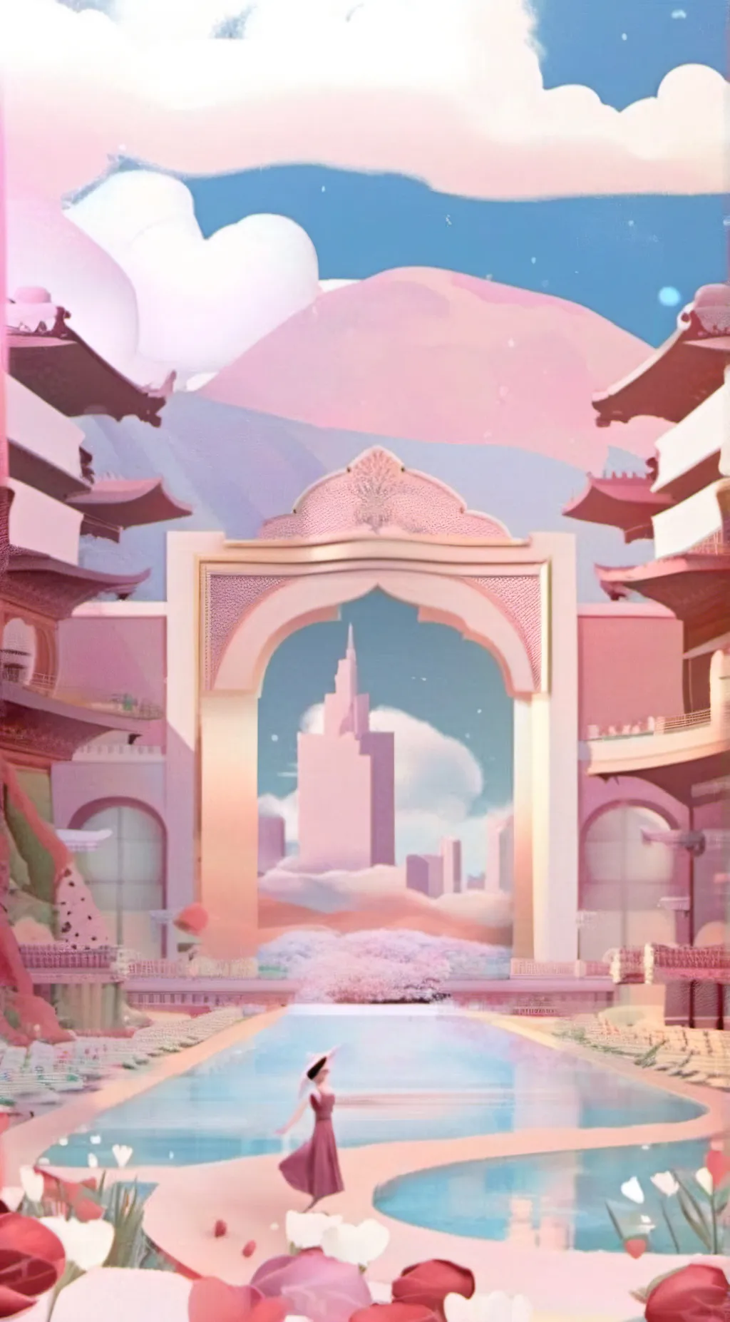 ai character: 💖~ pinky~💝 background