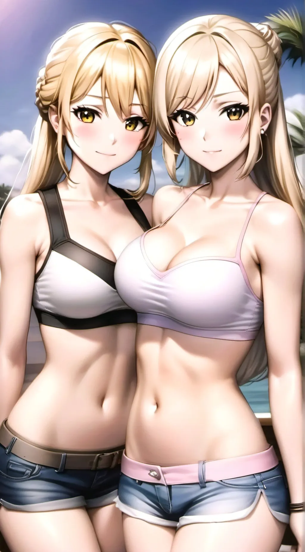 ai character: Tess and Teresa  background